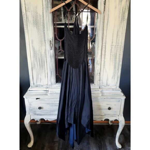 NWT Anthropologie Fringe Bodice Black Midi Dress - Size 2 - Picture 5 of 7